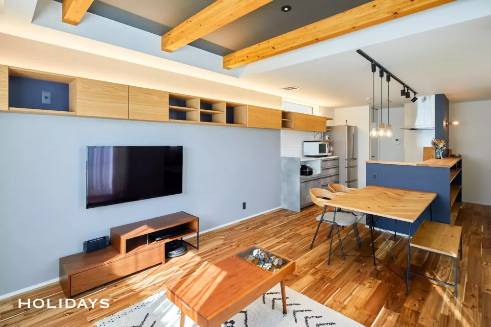 視線の抜けを意識したリビング"